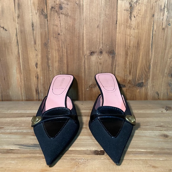 Sale!!🔥Miu Miu Kitten Heel Mules Black - Picture 6 of 11